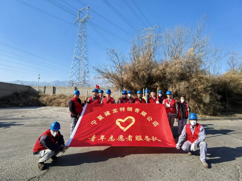 防患于未“燃”——宁夏建龙党委组织党员、青年志愿者开展消除风滚草活动